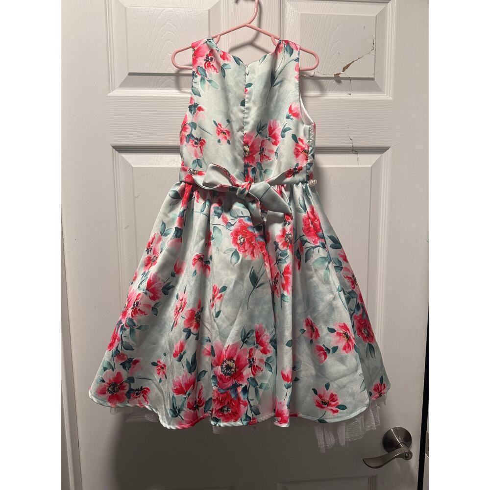 Couture Princess Girls 8 Floral Sleeveless Dress - Picture 5 of 8
